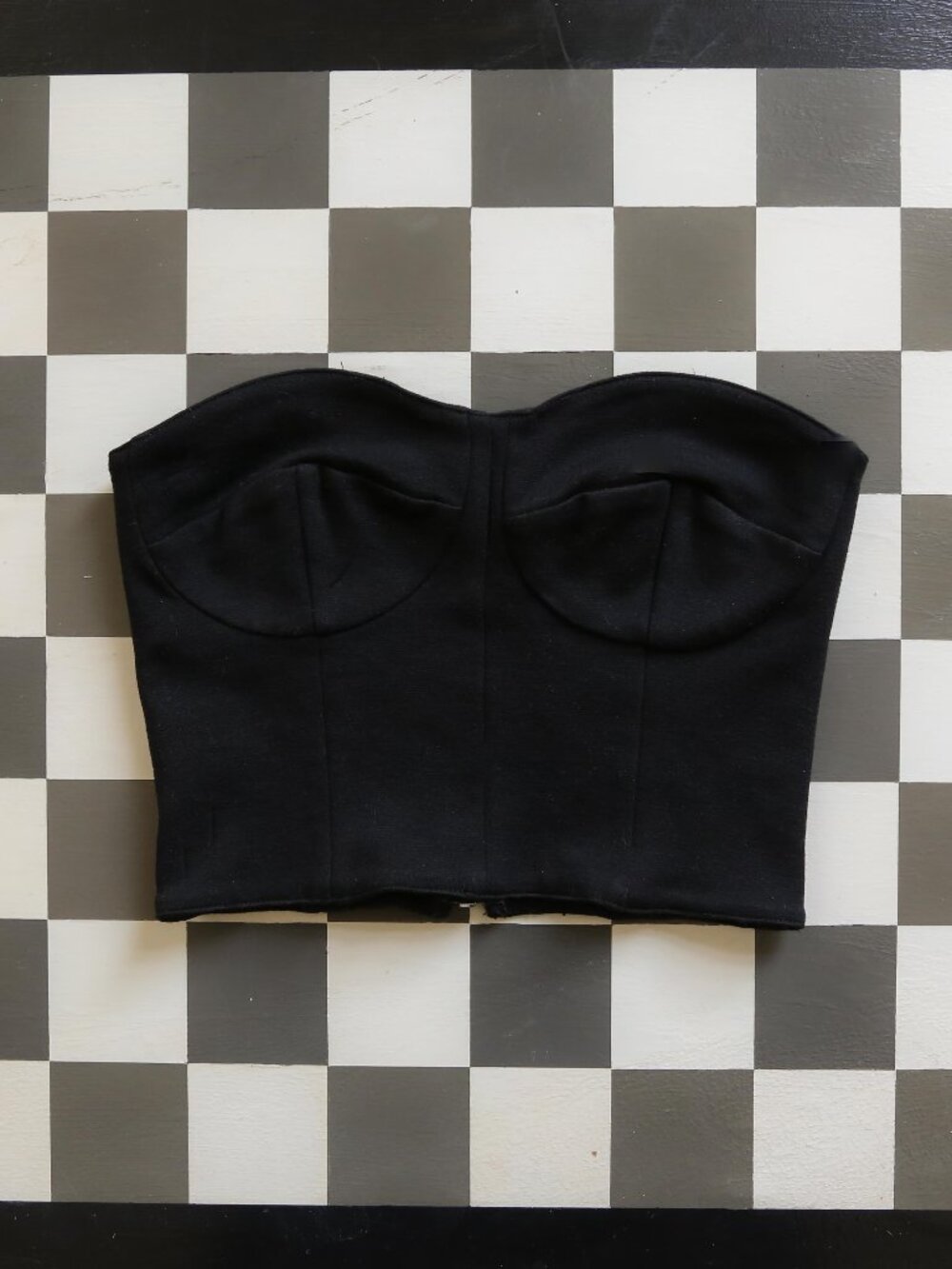 Reformation Black Bustier Crop Top, Size XS